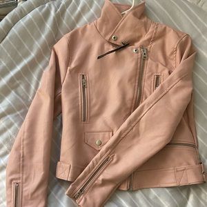 Light pink leather jacket